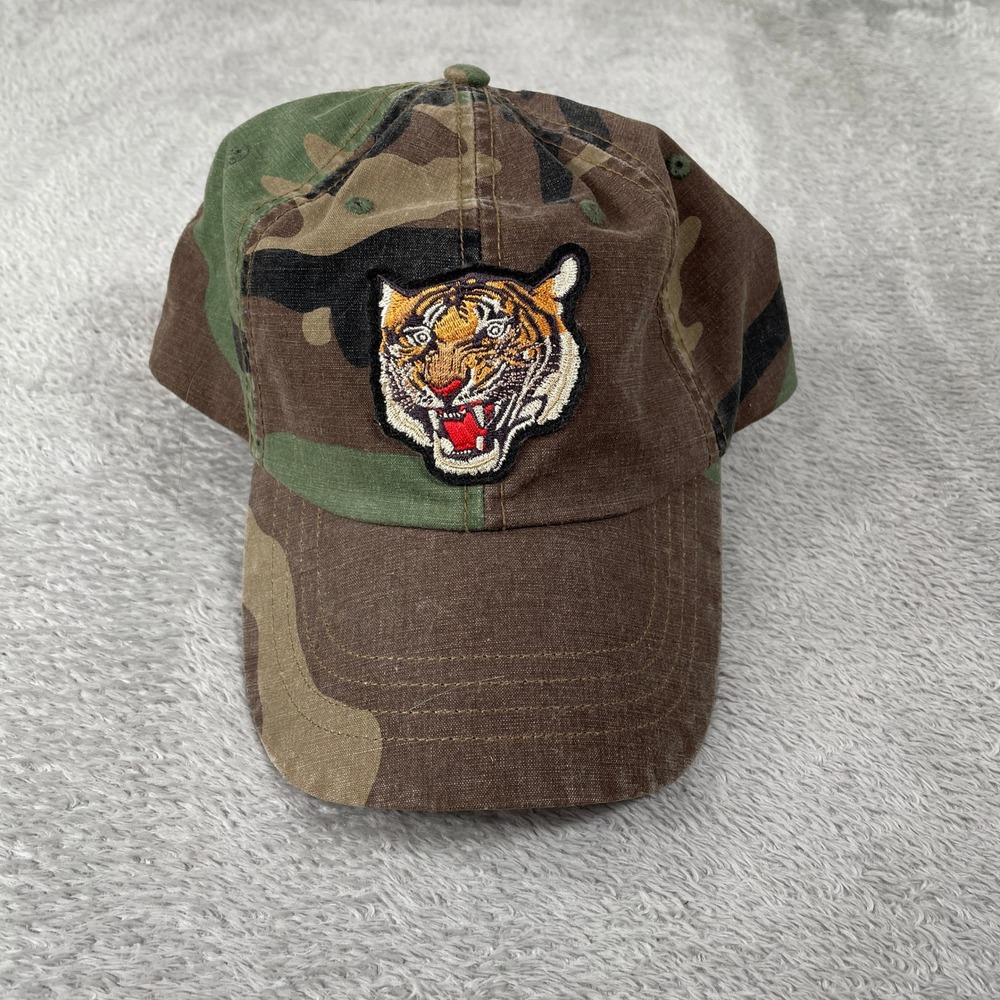 Polo Ralph Lauren Hat Mens OS Camo Tiger Patch Embroidered Strapback Woodland